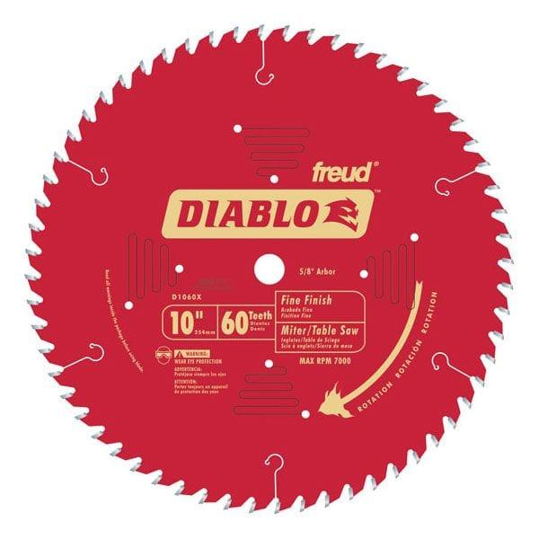 D1060X Diablo Fine Finish Blade, 10" diameter, 5/8" arbor, 60 teeth Hi-ATB